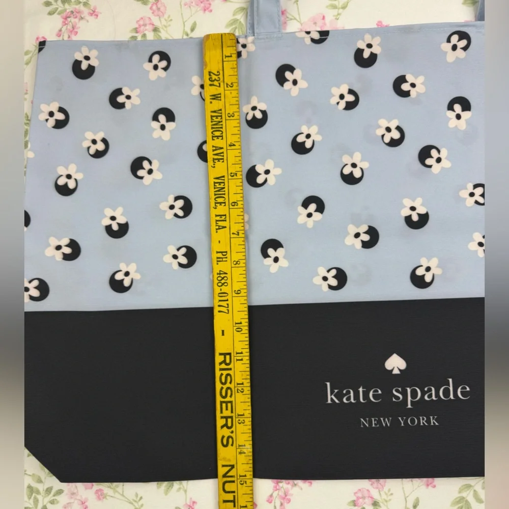 Kate Spade Large Polka Dot Reusable Floral‎ Shopping Tote Eco Friendly